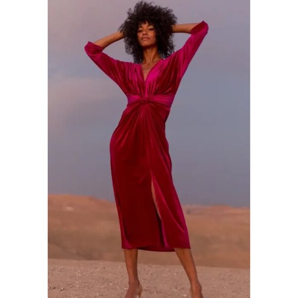 Velvet Elegance: The Ultimate Statement Dress Rose - Picture 5 of 5